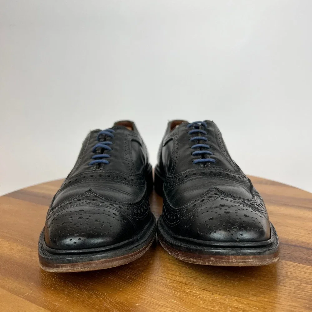 Mens Allen Edmonds McTavish Black Leather Wingtip Brogue Dress Shoes Size 10.5 B